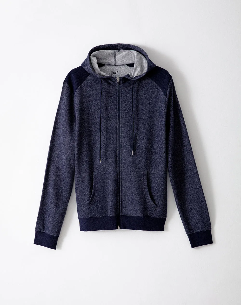 Chaqueta regular fit con capucha azul jaspeada sold by Gef product image thumbnail 5