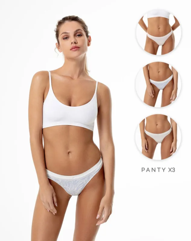 Panty tipo tanga  x3unds pocas costuras surtido sold by Gef