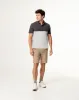 Polo slim fit gris jaspeada con bloques sold by Gef