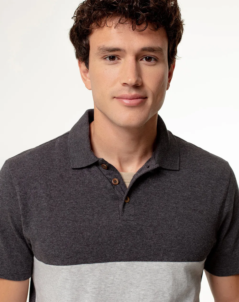 Polo slim algodón gris hombre sold by Gef product image thumbnail 4