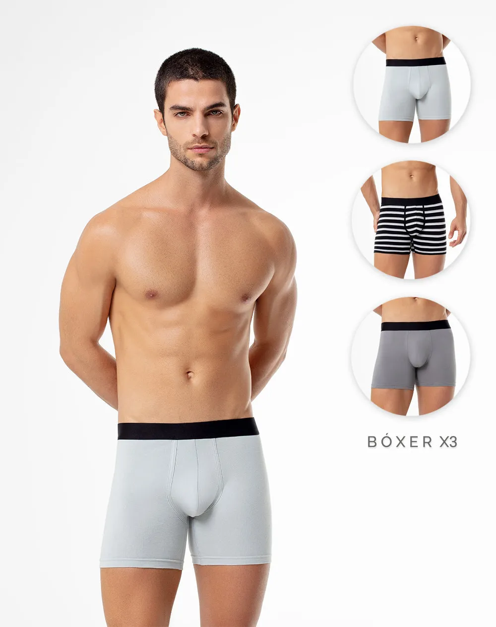 Bóxer medio algodón jersey x3unds surtido sold by Gef