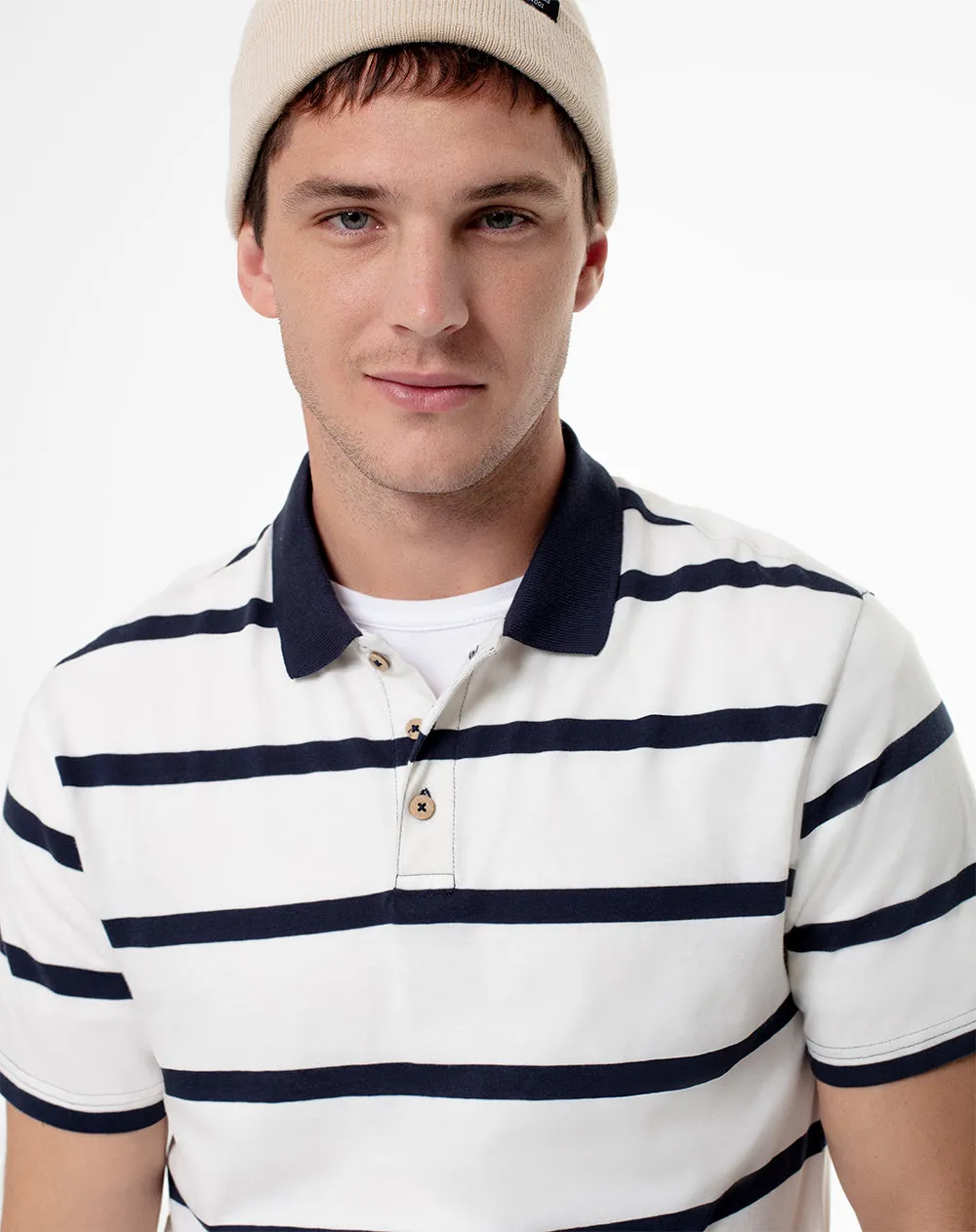 Polo slim fit azul con rayas sold by Gef product image thumbnail 3