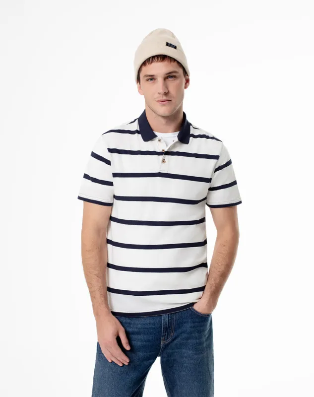 Polo slim fit azul con rayas sold by Gef