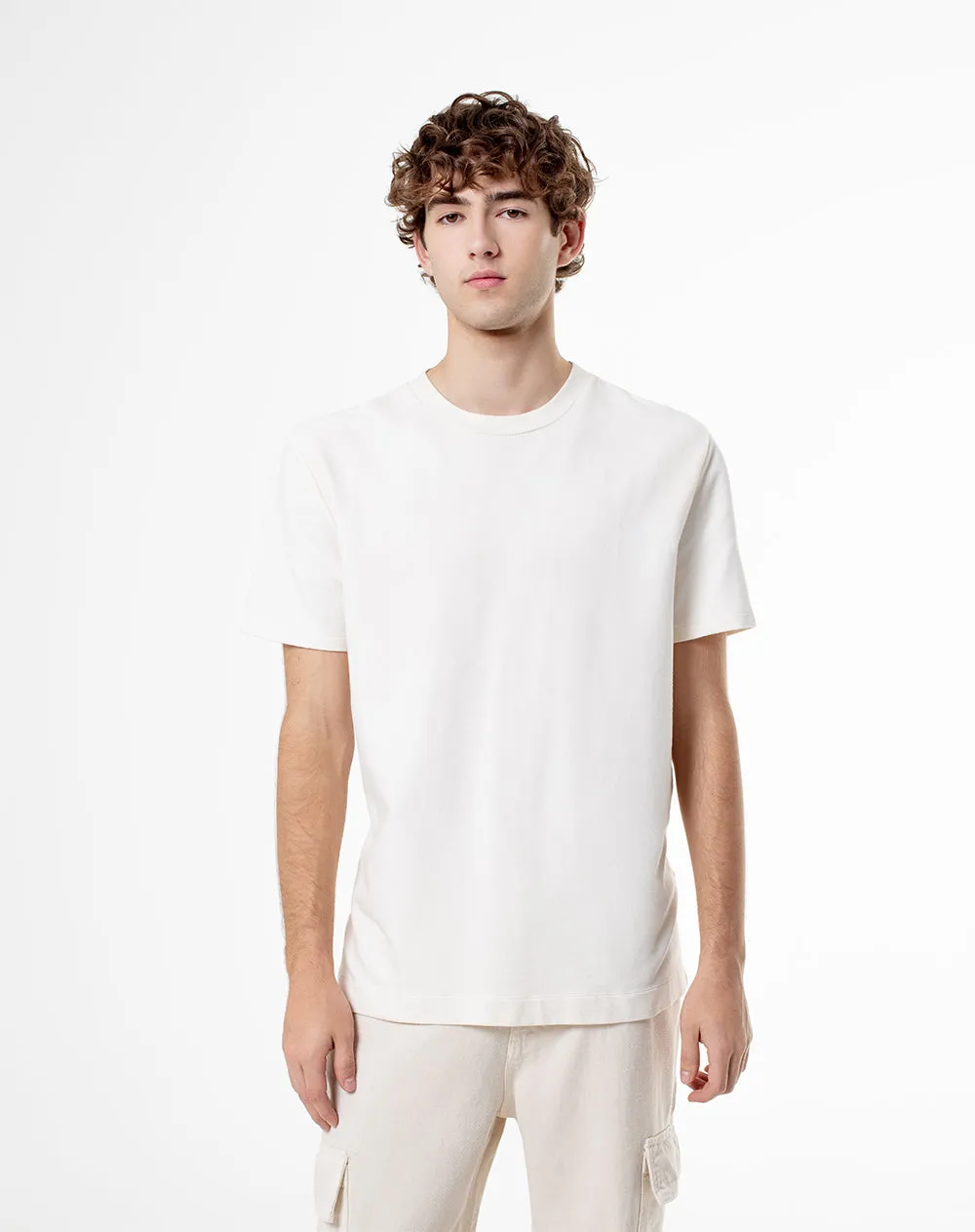 Camiseta oversize algodón vainilla hombre sold by Gef