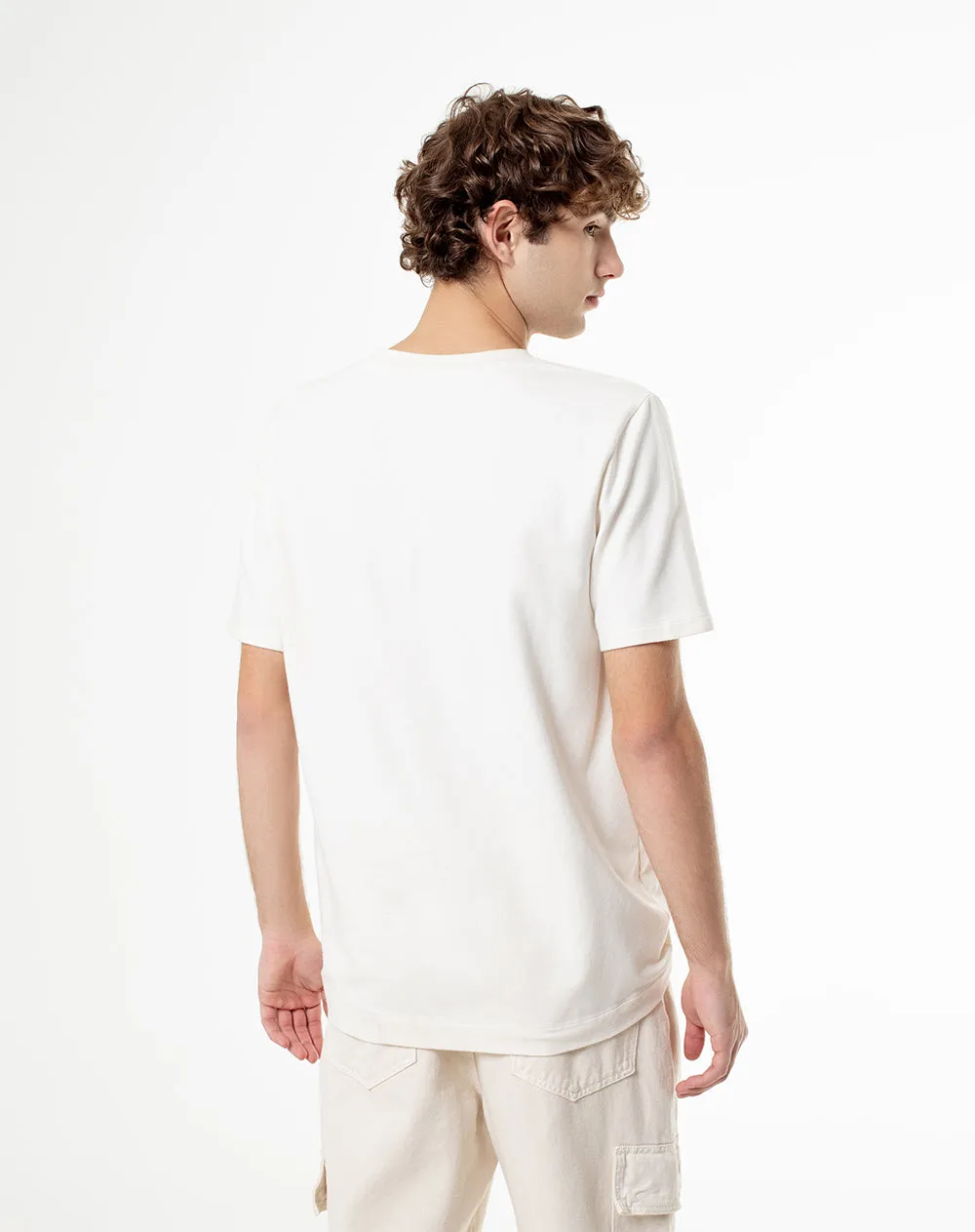 Camiseta oversize algodón vainilla hombre sold by Gef product image thumbnail 2