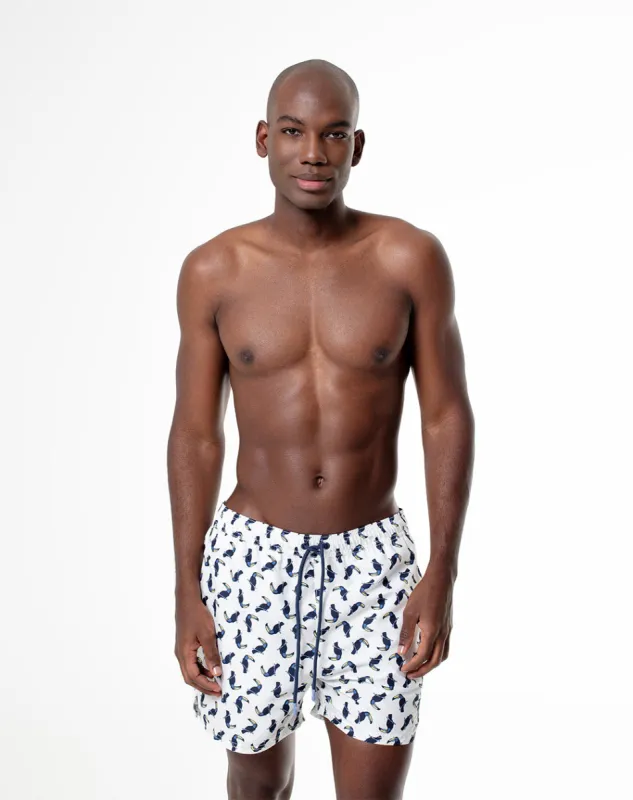 Pantaloneta blanco estampado sold by Gef