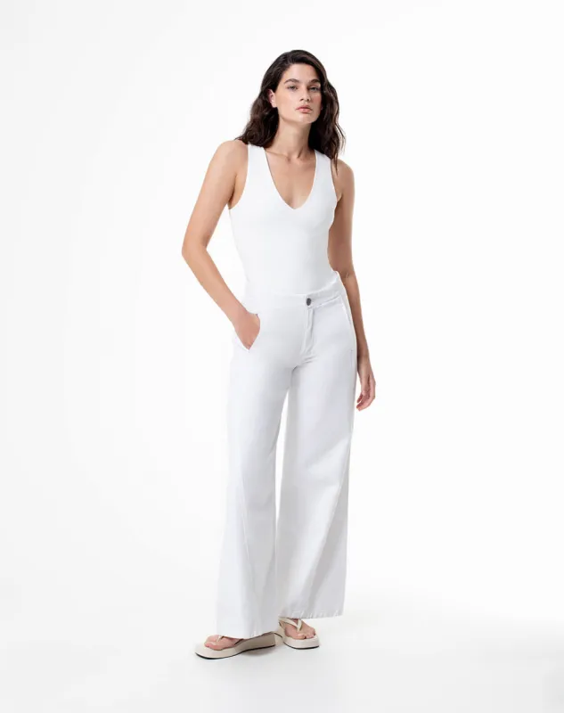 Jean loose fit tiro alto blanco sold by Gef