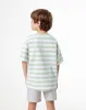 Camiseta regular fit manga corta verde rayas sold by Gef