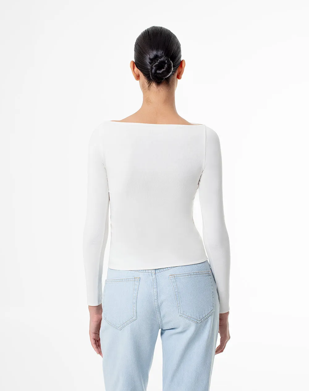 Camiseta fitted fit manga larga blanca sold by Gef product image thumbnail 2