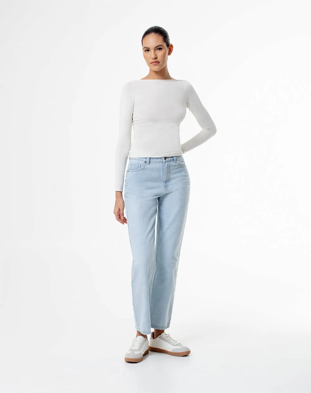 Camiseta fitted fit manga larga blanca sold by Gef product image thumbnail 4