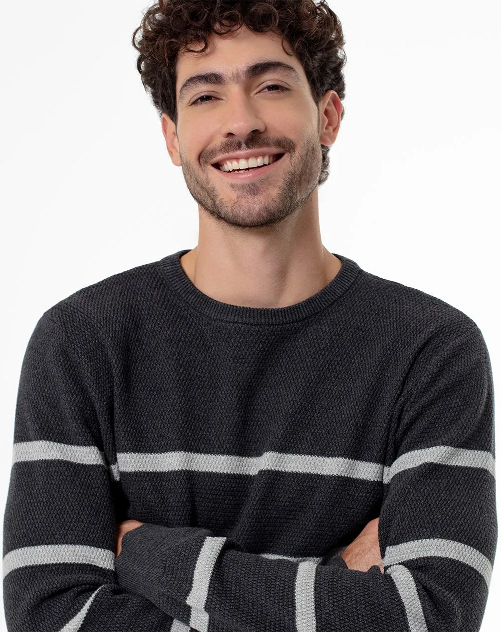 Buzo regular fit gris jaspe rayas sold by Gef product image thumbnail 3