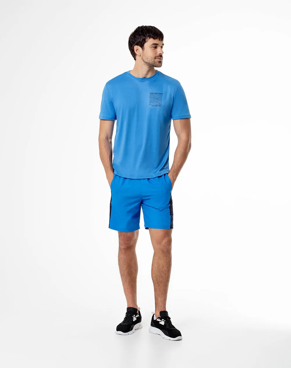 Pantaloneta deportiva secado rápido azul hombre sold by Gef