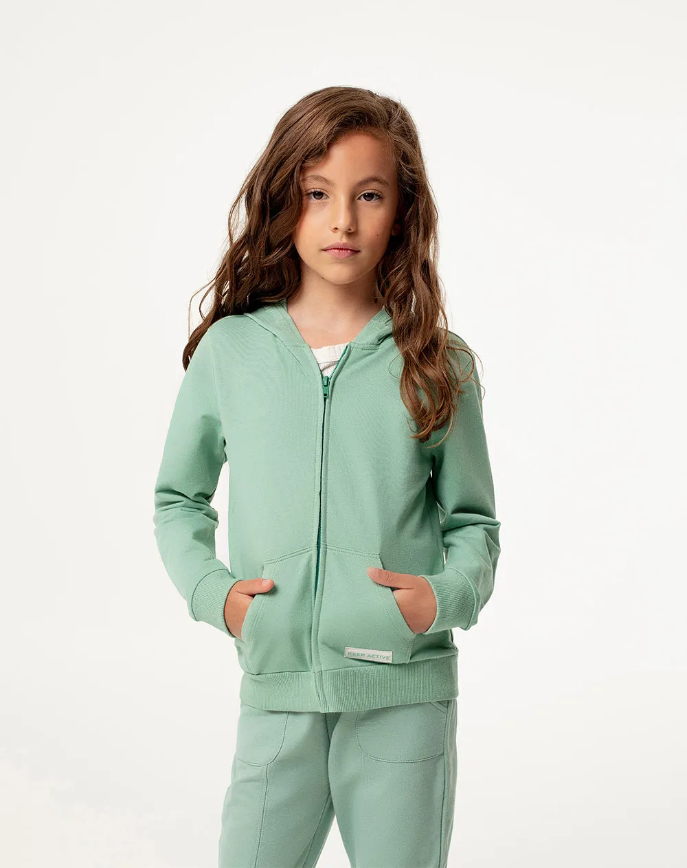 Chaqueta regular fit con capucha verde sold by Gef