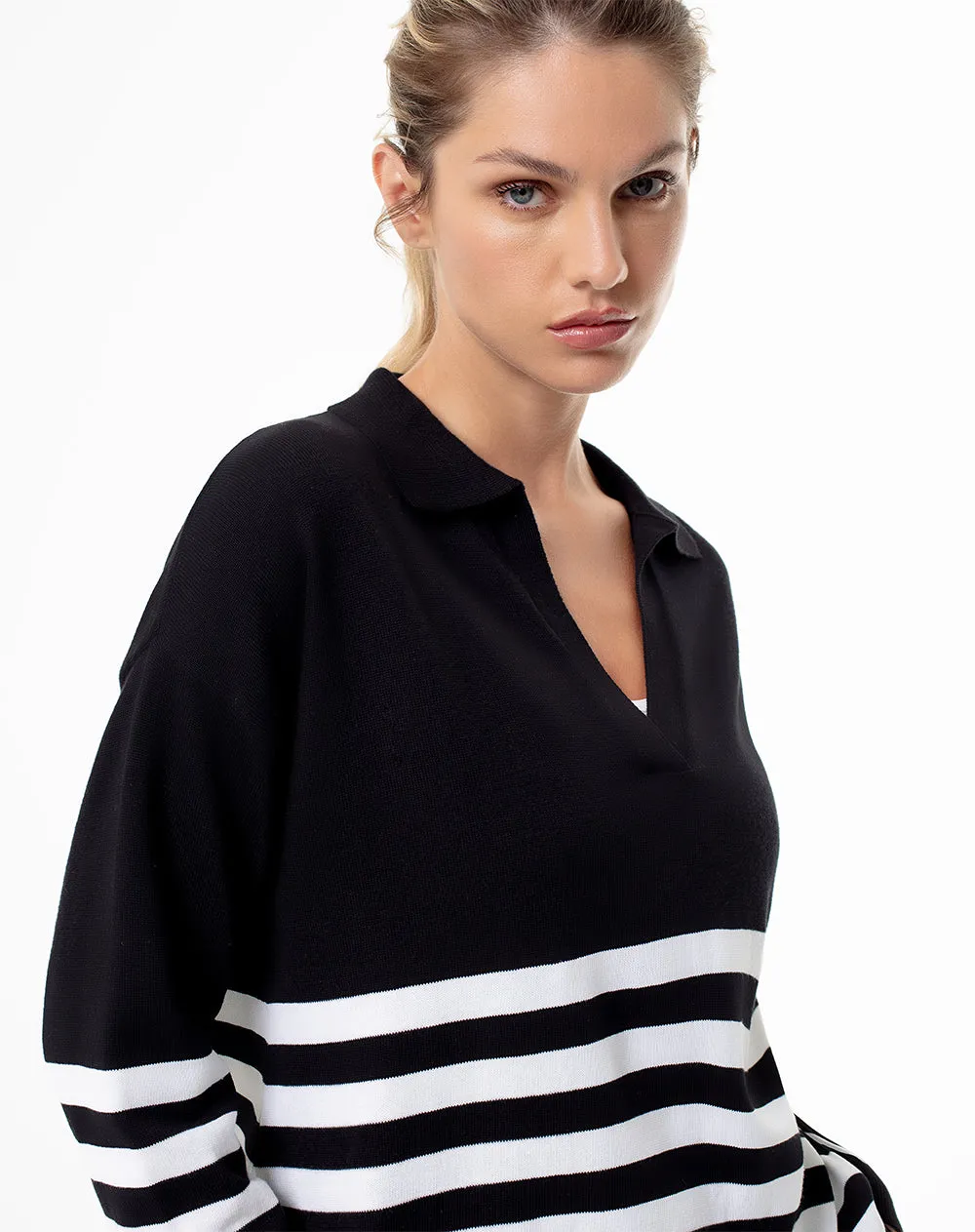 Buzo regular tejido de punto algodón rayas mujer sold by Gef product image thumbnail 3