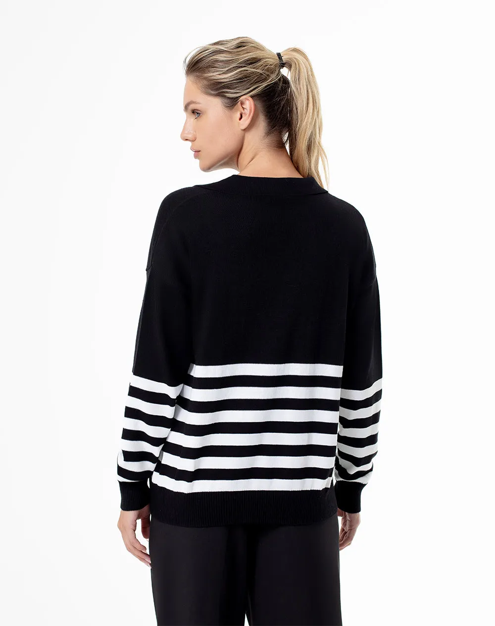 Buzo regular tejido de punto algodón rayas mujer sold by Gef product image thumbnail 2