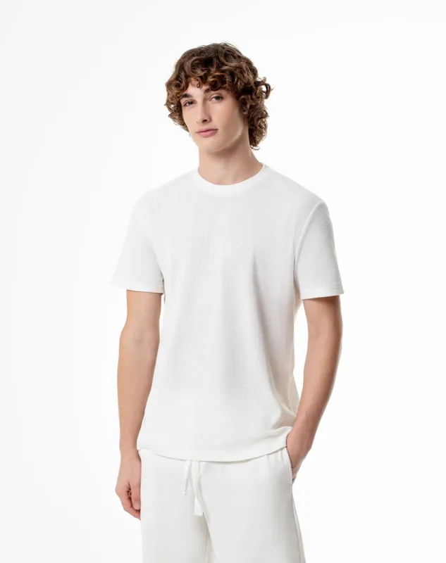 Camiseta oversize algodón vainilla hombre sold by Gef