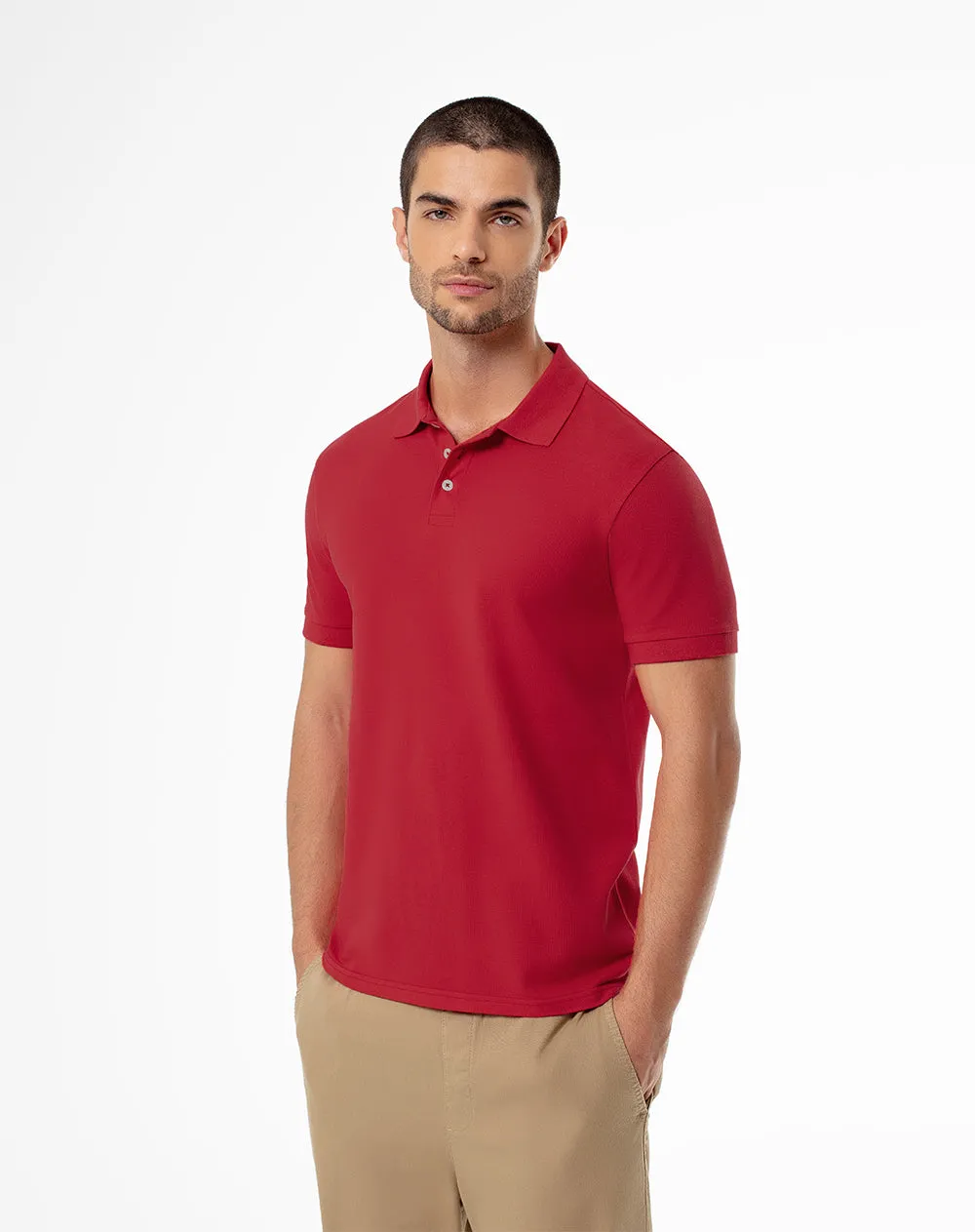 Polo slim algodón roja hombre sold by Gef product image thumbnail 3