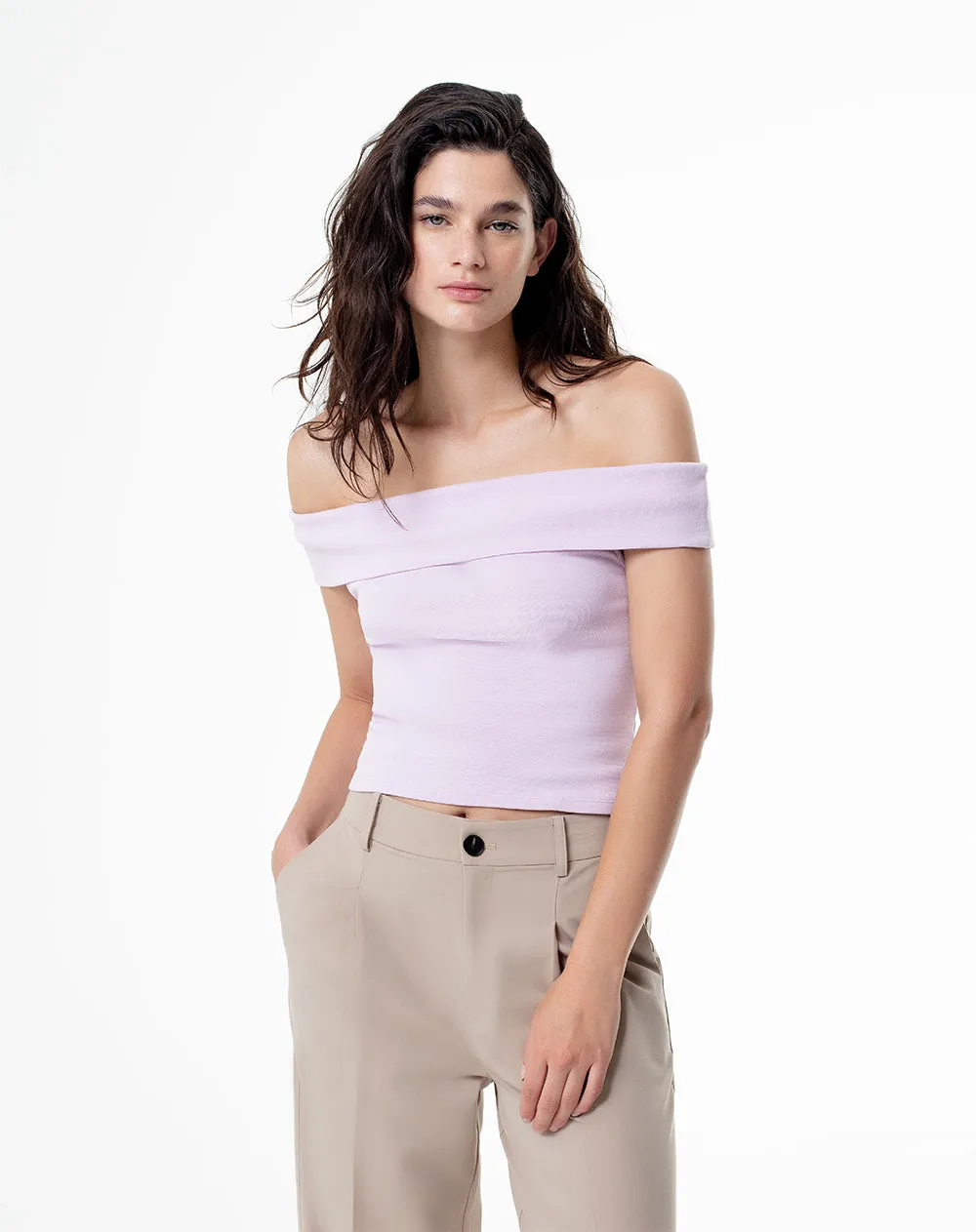 Camiseta skinny fit lila sold by Gef