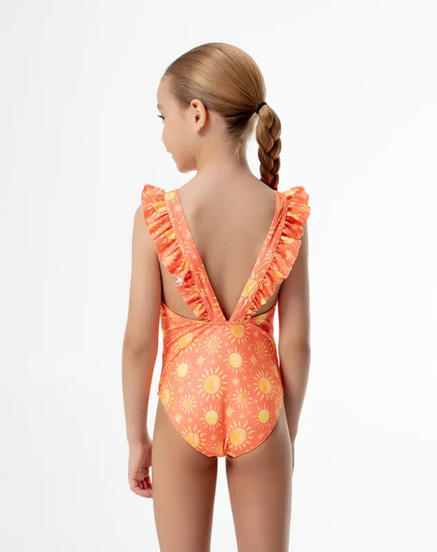 Vestido de baño naranja estampado sold by Gef