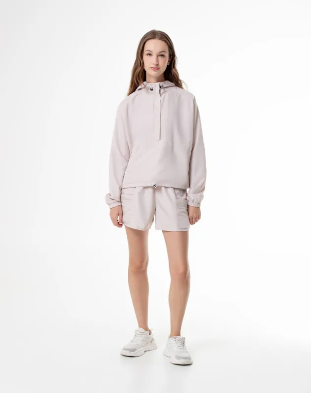 Chaqueta regular fit con capucha cruda sold by Gef