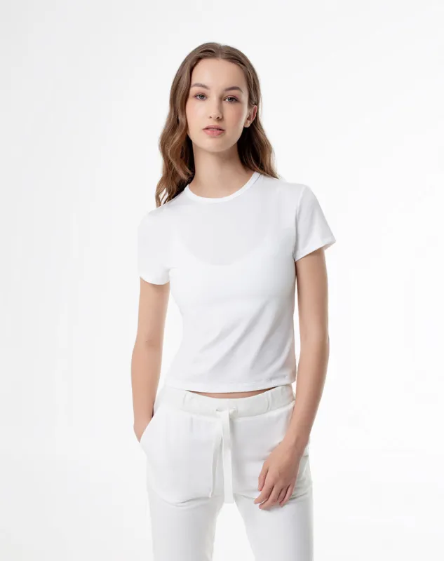 Camiseta deportiva mujer ajustada y secado rápido blanca sold by Gef
