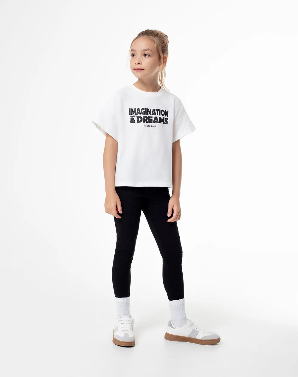 Camiseta oversize algodón blanca niña sold by Gef product image thumbnail 4