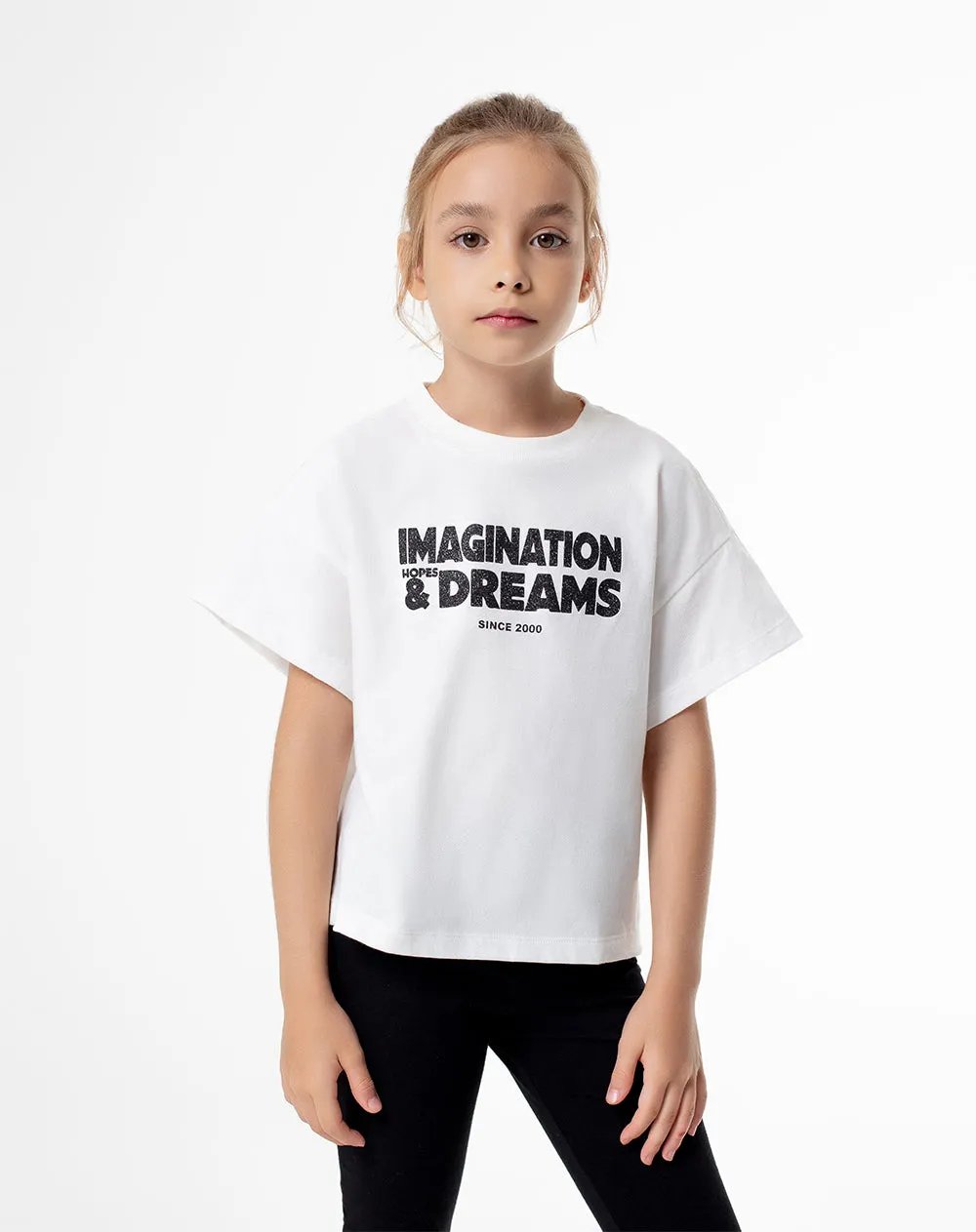 Camiseta oversize algodón blanca niña sold by Gef