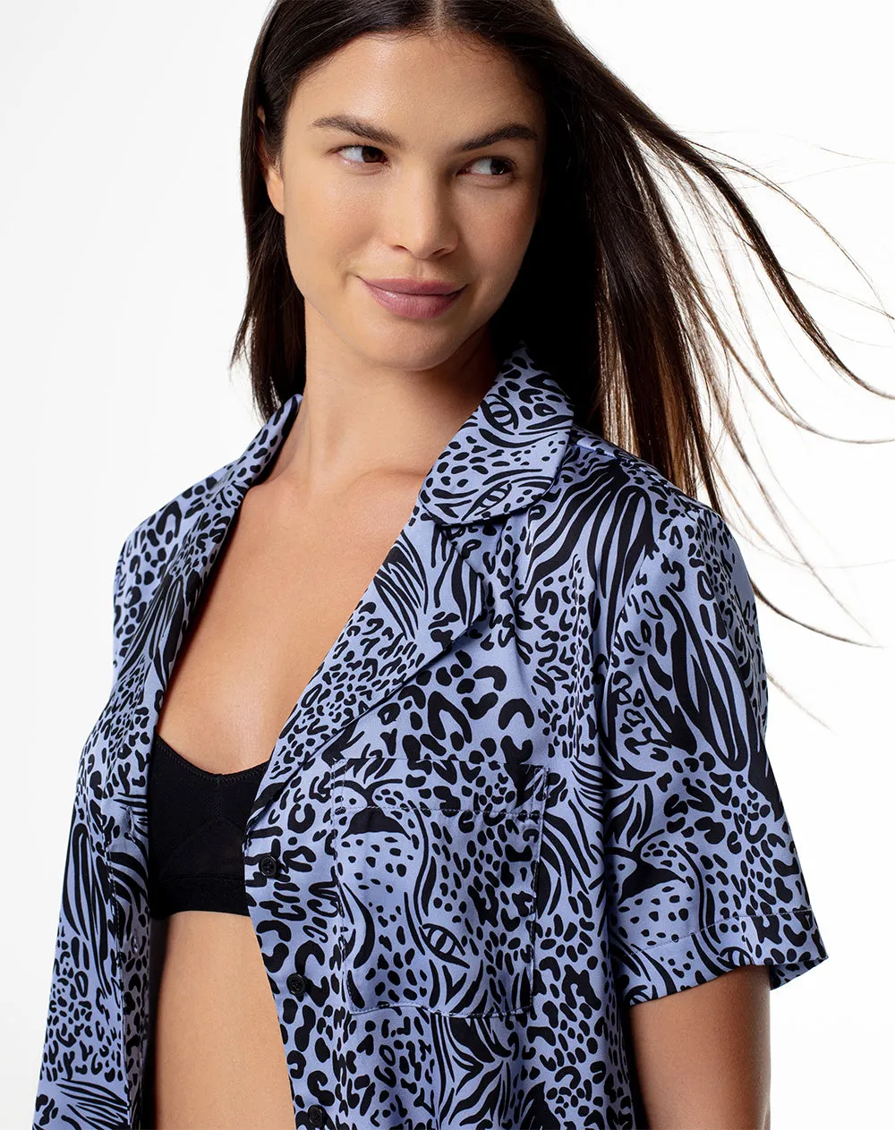 Camisa regular fit manga corta lavanda estampado sold by Gef product image thumbnail 3