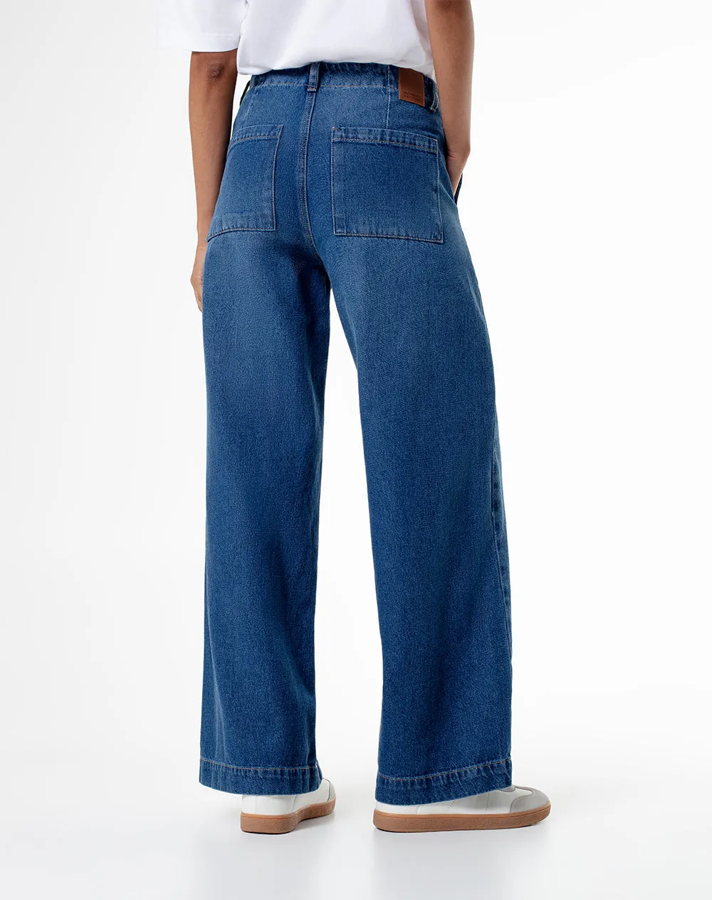 Jean wide leg tiro medio 100% algodón índigo oscuro mujer sold by Gef product image thumbnail 2