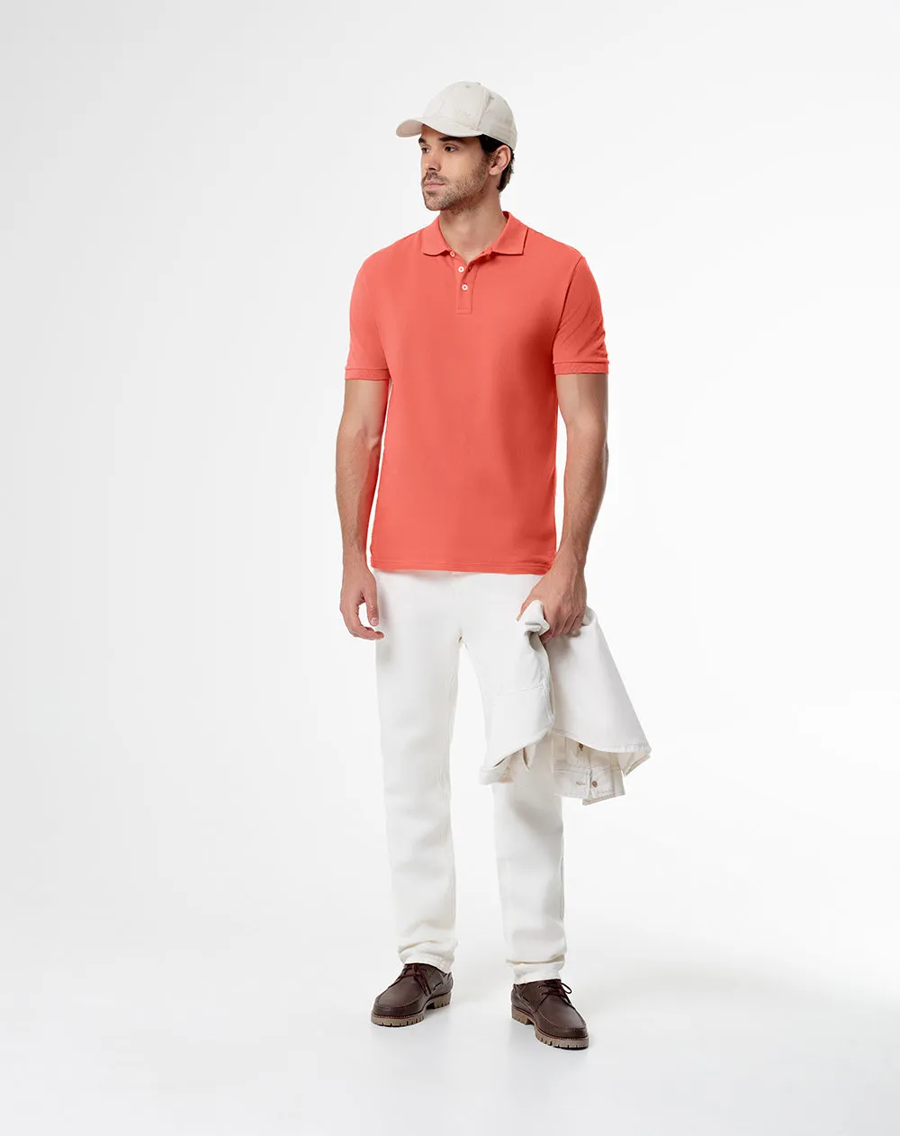 Polo slim fit coral sold by Gef product image thumbnail 4