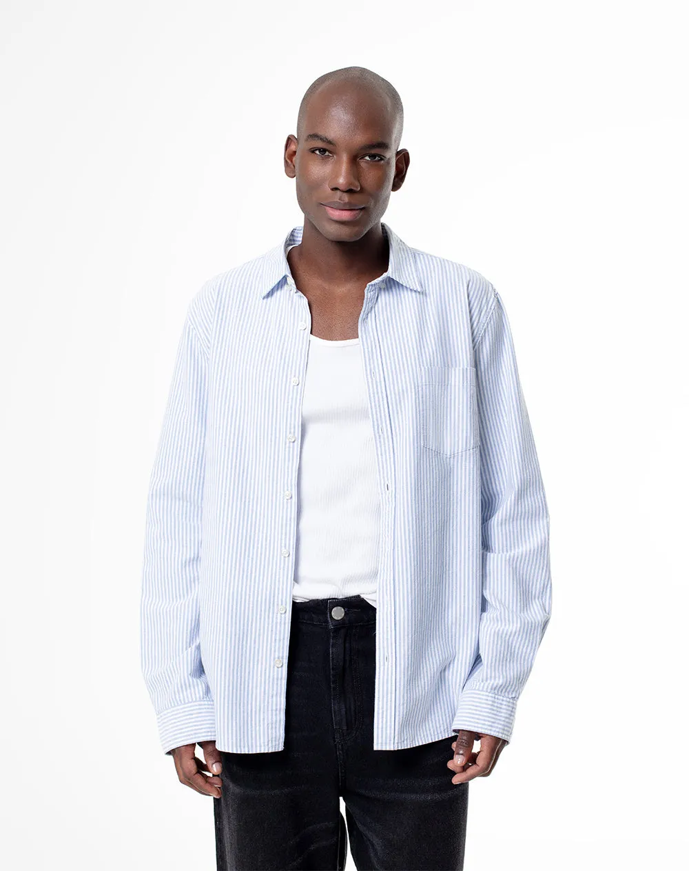 Camisa manga larga slim algodón rayas hombre sold by Gef