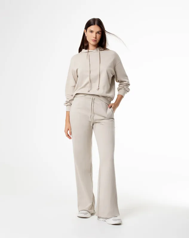 Pantalón relax tiro medio algodón habano mujer sold by Gef