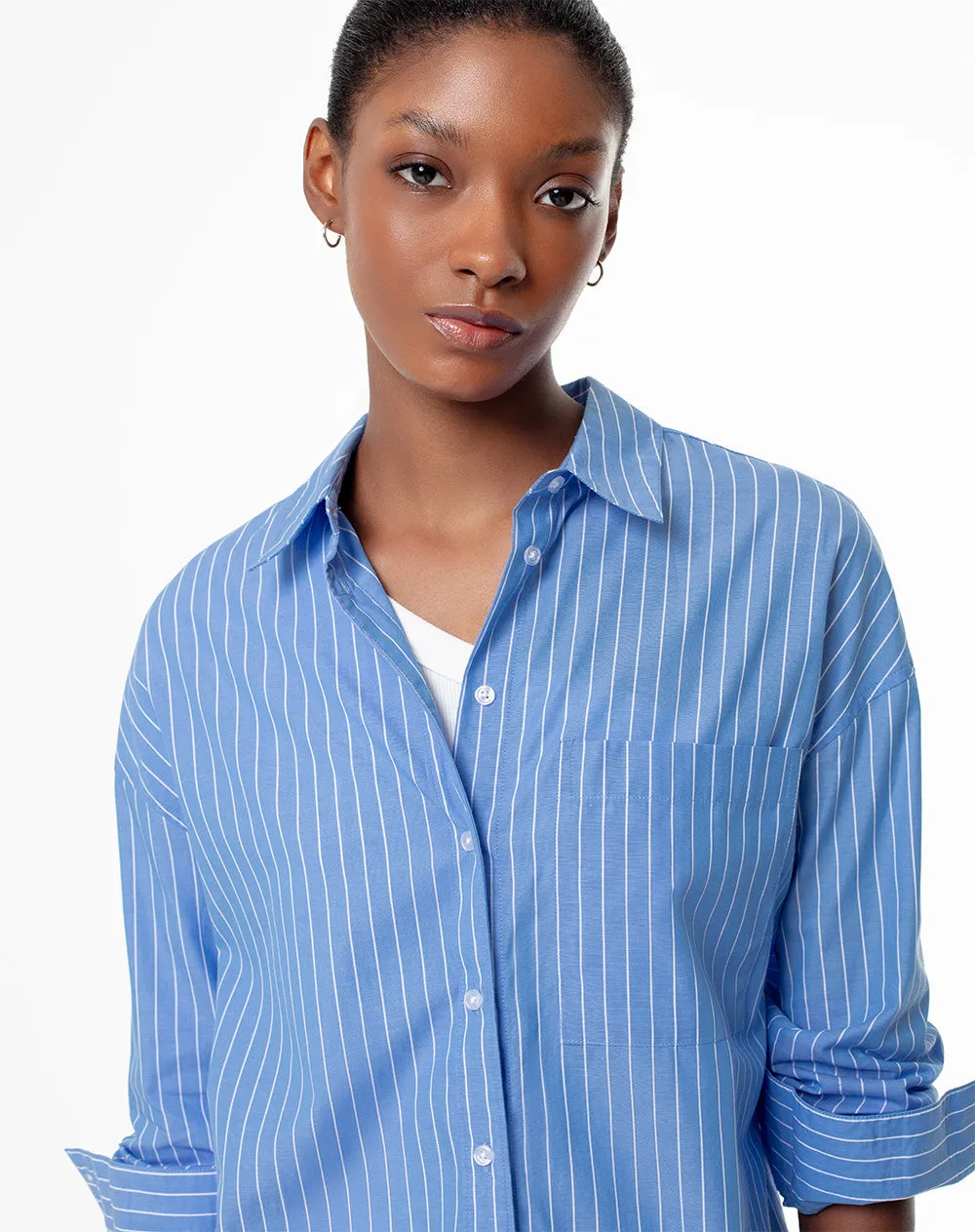 Camisa manga larga oversize algodón rayas mujer sold by Gef product image thumbnail 3