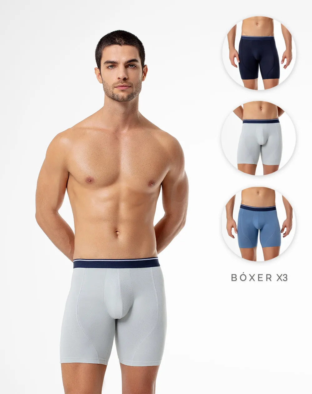 Bóxer largo jersey algodón x3unds surtido sold by Gef