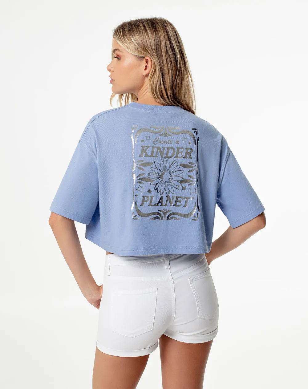 Camiseta relaxed fit manga corta azul sold by Gef