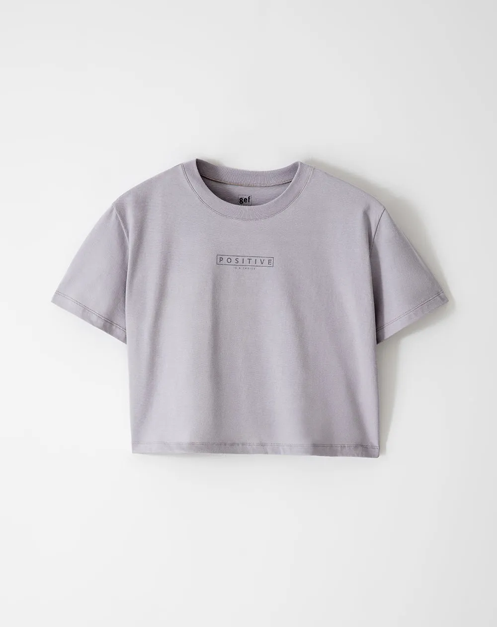 Camiseta crop regular algodón gris mujer sold by Gef product image thumbnail 5