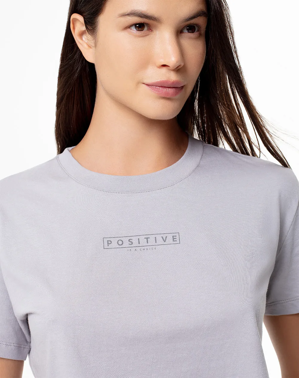 Camiseta crop regular algodón gris mujer sold by Gef product image thumbnail 3