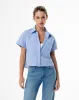Camisa oversized fit manga corta blanca con rayas sold by Gef