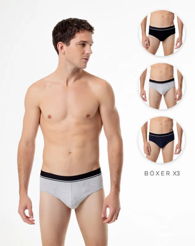 Bóxer brief algodón x3unds surtido sold by Gef