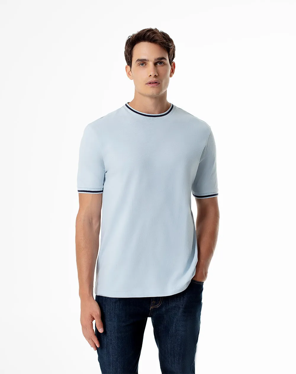 Camiseta regular algodón jersey azul hombre sold by Gef product image thumbnail 3