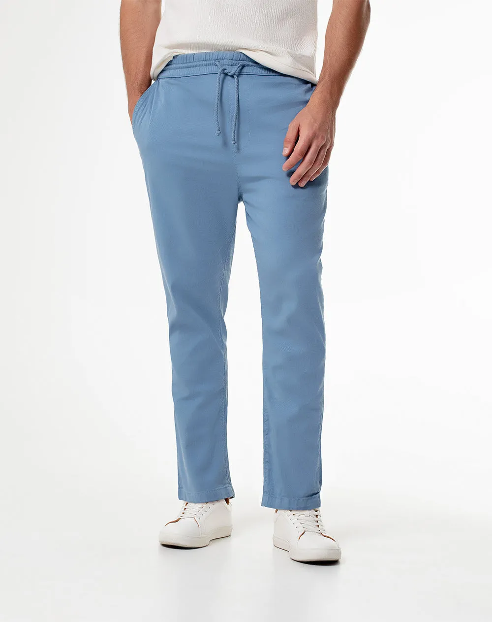 Pantalón regular fit tiro medio en drill azul sold by Gef product image thumbnail 3