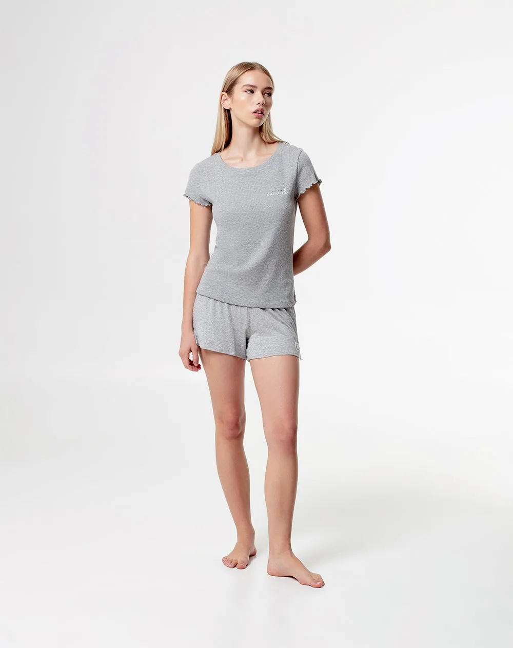 Camiseta regular fit manga corta gris jaspeada sold by Gef product image thumbnail 4