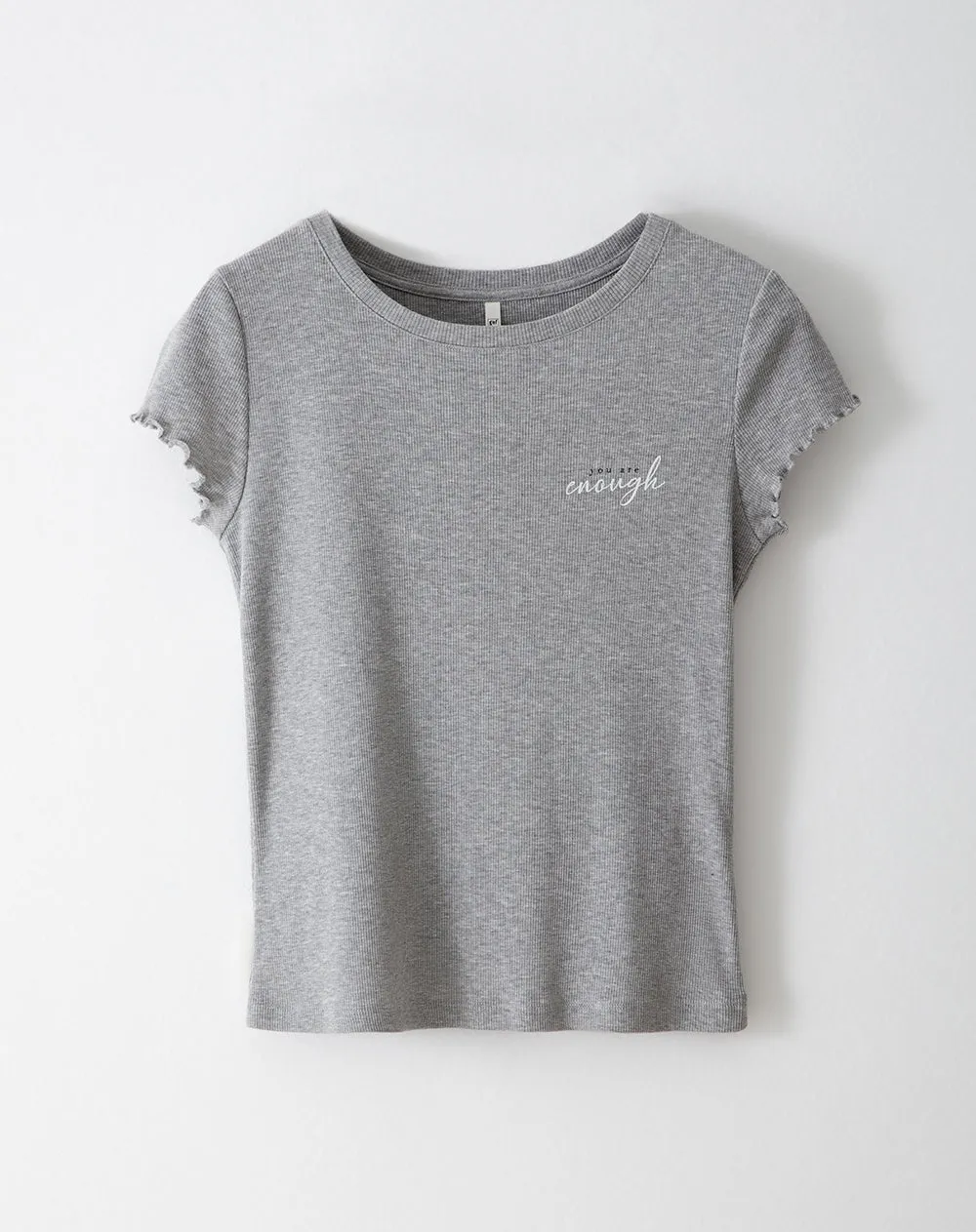 Camiseta regular fit manga corta gris jaspeada sold by Gef product image thumbnail 5