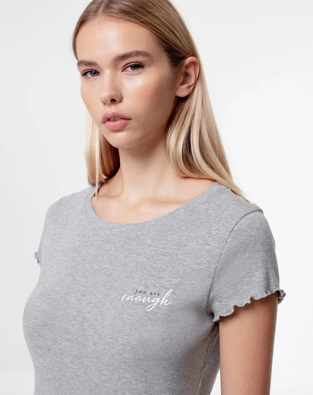 Camiseta regular fit manga corta gris jaspeada sold by Gef product image thumbnail 3