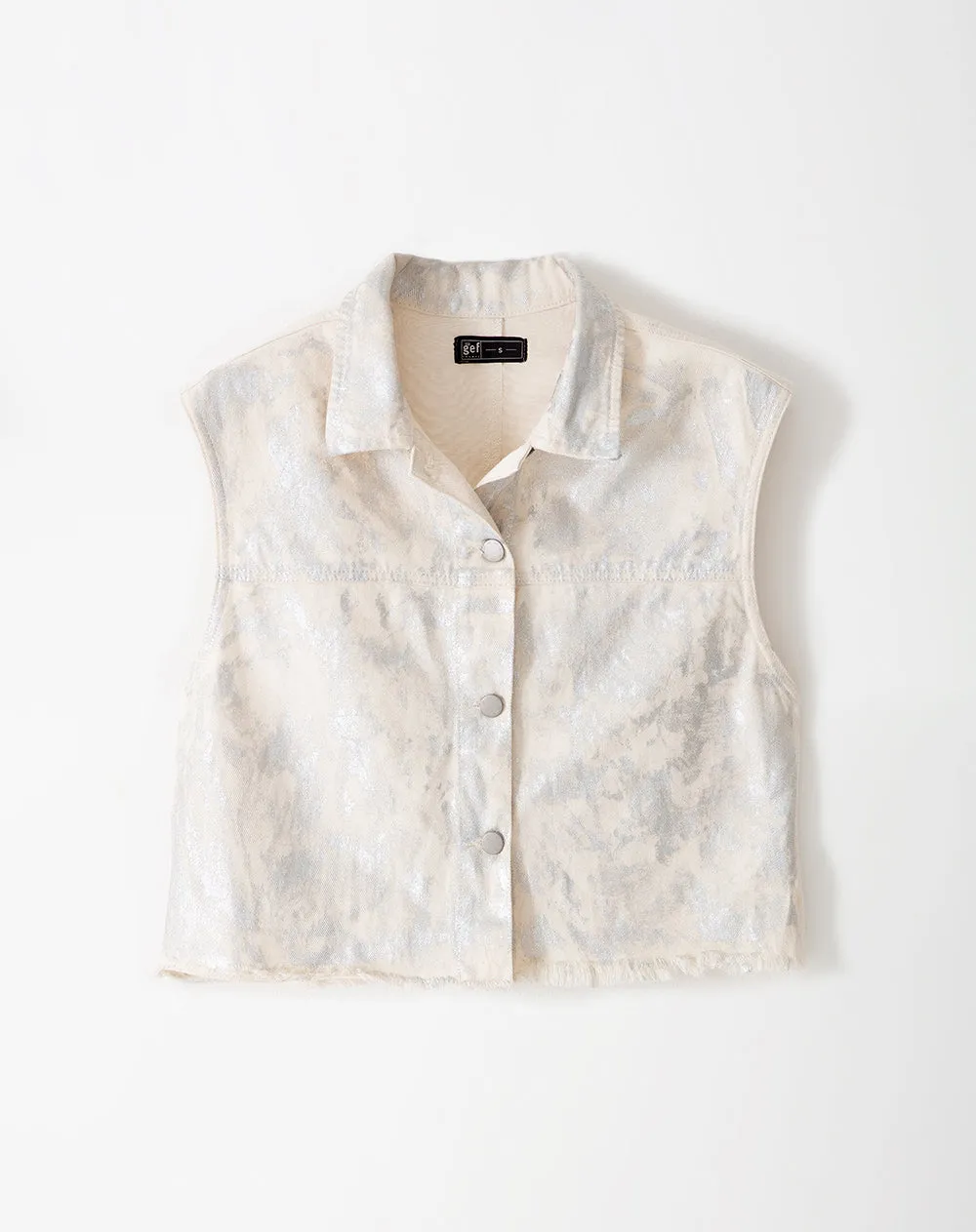 Chaleco denim acabado brillante gris mujer sold by Gef product image thumbnail 5