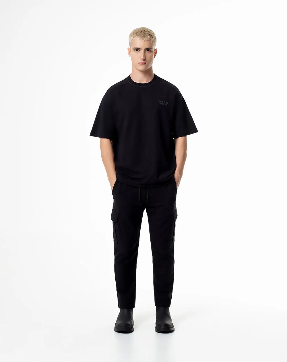 Camiseta oversize algodón negra hombre sold by Gef product image thumbnail 4