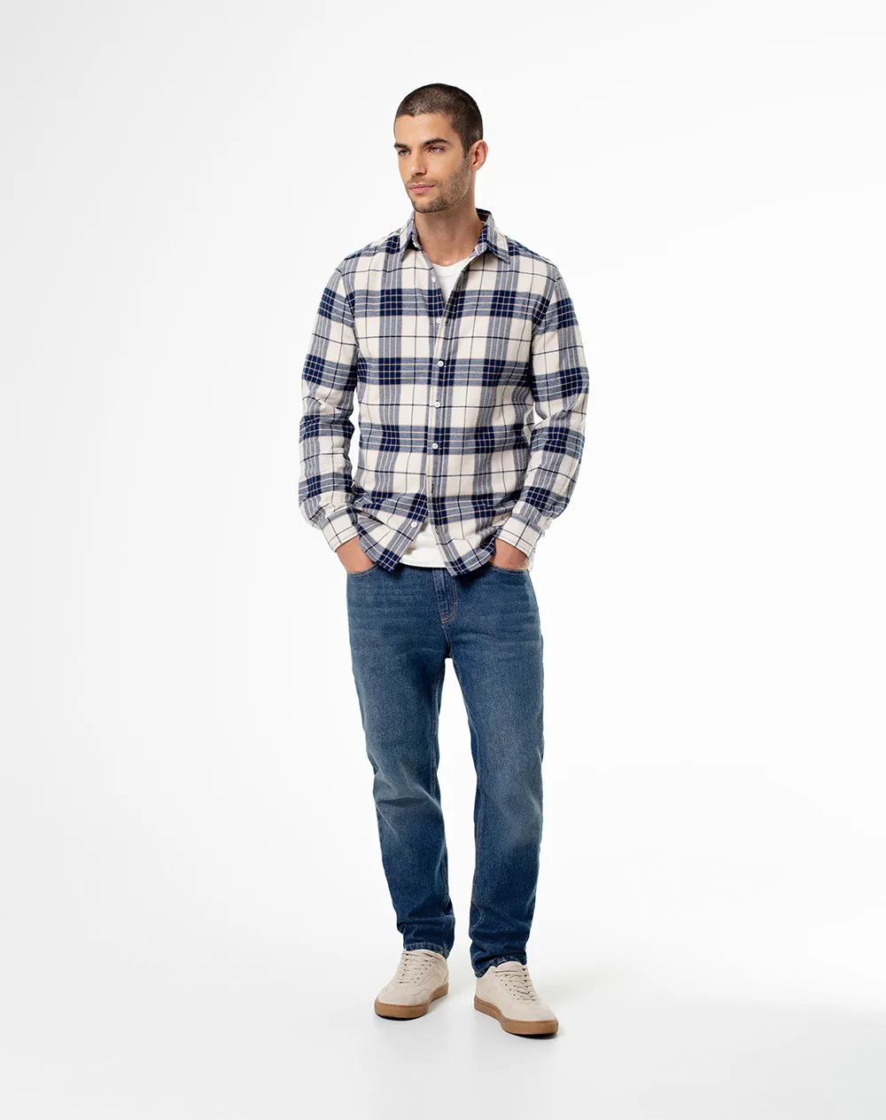 Camisa manga larga slim algodón cuadros hombre sold by Gef product image thumbnail 4