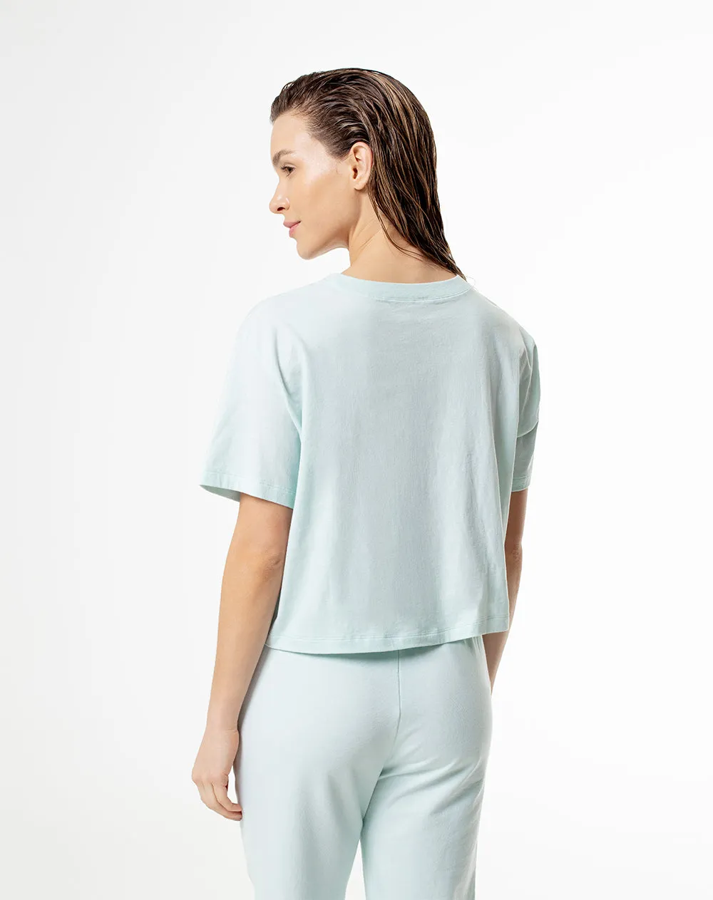 Camiseta crop regular algodón azul mujer sold by Gef product image thumbnail 2