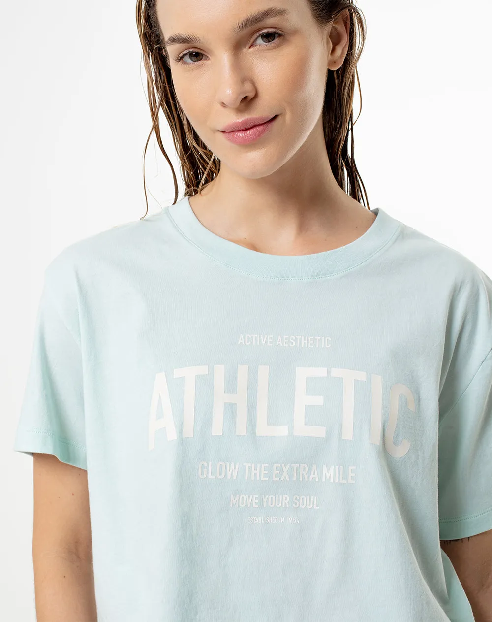 Camiseta crop regular algodón azul mujer sold by Gef product image thumbnail 3