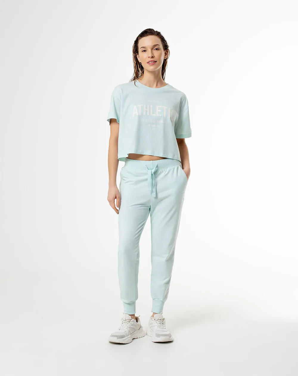 Camiseta crop regular algodón azul mujer sold by Gef product image thumbnail 4